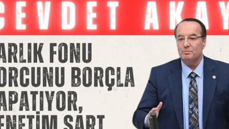 CHP’li Cevdet Akay: “Varlık Fonu borcunu borçla kapatıyor, denetim şart”